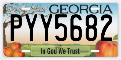 GA license plate PYY5682