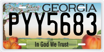 GA license plate PYY5683