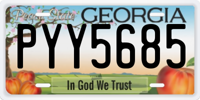 GA license plate PYY5685