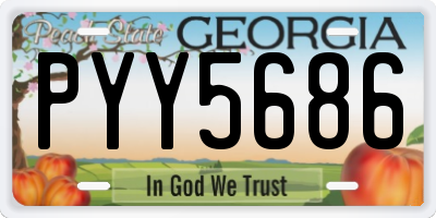 GA license plate PYY5686