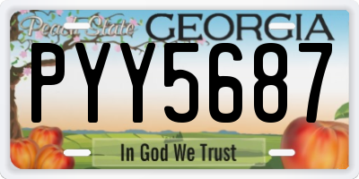 GA license plate PYY5687