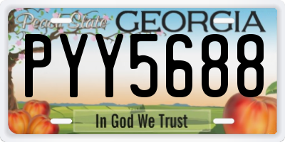 GA license plate PYY5688