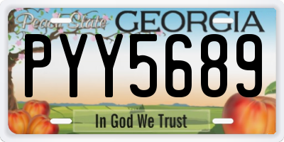 GA license plate PYY5689