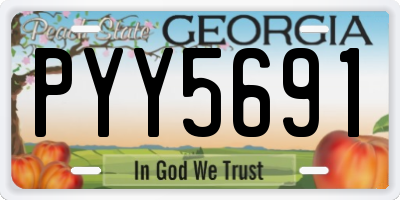 GA license plate PYY5691
