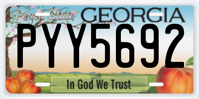 GA license plate PYY5692