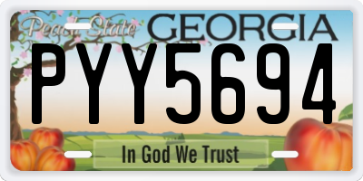 GA license plate PYY5694