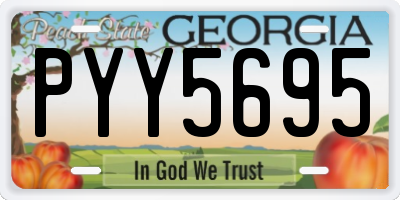GA license plate PYY5695