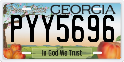 GA license plate PYY5696