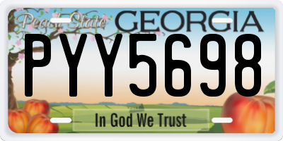 GA license plate PYY5698