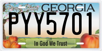 GA license plate PYY5701
