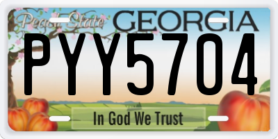 GA license plate PYY5704