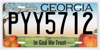 GA license plate PYY5712