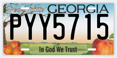 GA license plate PYY5715