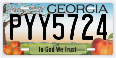 GA license plate PYY5724