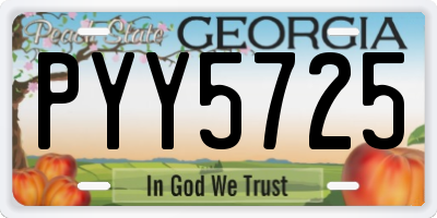 GA license plate PYY5725