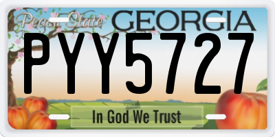 GA license plate PYY5727