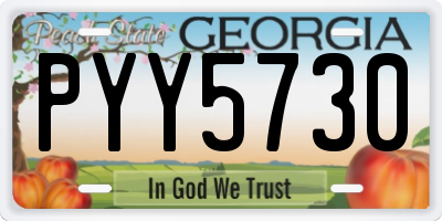 GA license plate PYY5730