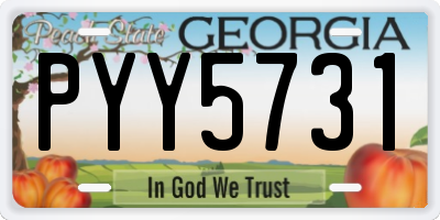 GA license plate PYY5731