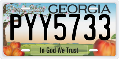 GA license plate PYY5733
