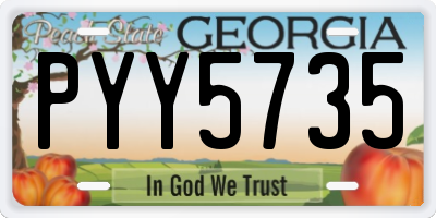 GA license plate PYY5735