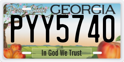 GA license plate PYY5740