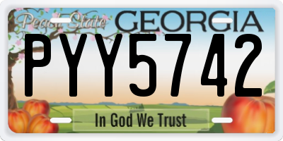 GA license plate PYY5742