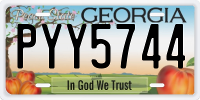 GA license plate PYY5744