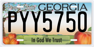 GA license plate PYY5750