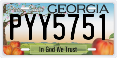 GA license plate PYY5751