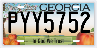 GA license plate PYY5752