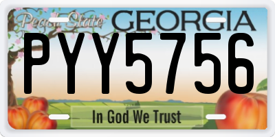 GA license plate PYY5756