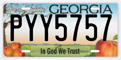 GA license plate PYY5757