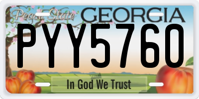 GA license plate PYY5760