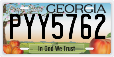GA license plate PYY5762
