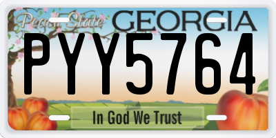 GA license plate PYY5764