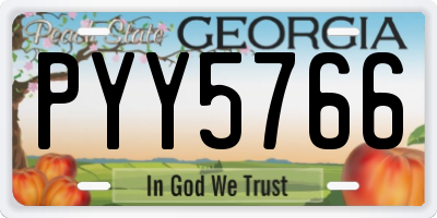 GA license plate PYY5766
