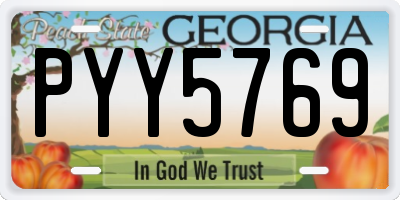 GA license plate PYY5769
