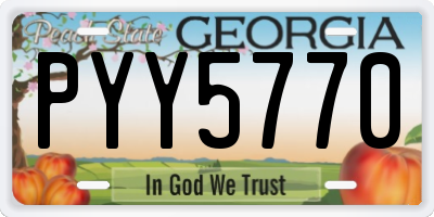GA license plate PYY5770