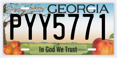 GA license plate PYY5771