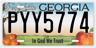 GA license plate PYY5774