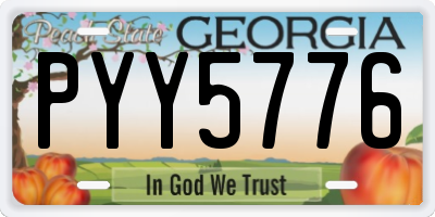 GA license plate PYY5776