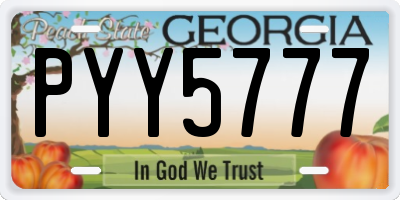 GA license plate PYY5777