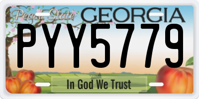 GA license plate PYY5779