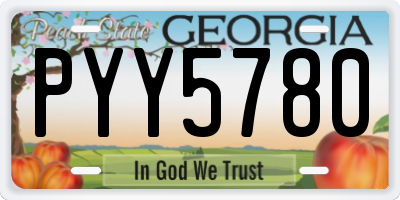 GA license plate PYY5780