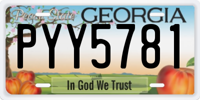 GA license plate PYY5781