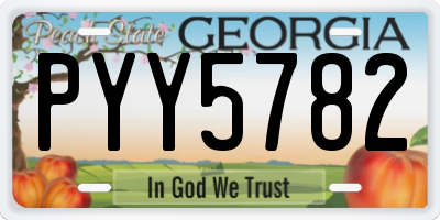 GA license plate PYY5782