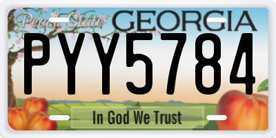 GA license plate PYY5784