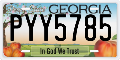 GA license plate PYY5785