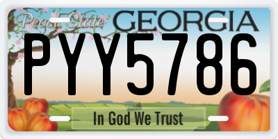 GA license plate PYY5786