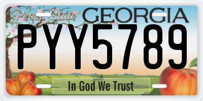 GA license plate PYY5789